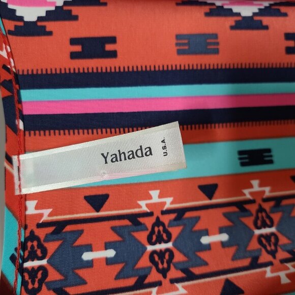 Yahada Western Aztec Designed Fringe Above Knee Bell Sleeve Dress Size L - Picture 3 of 4